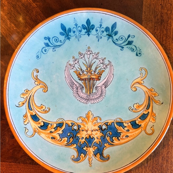 ulysse Blois Other - Vintage Ulysses Blouse Ornate French Blue and Gold Decorative Plate Emile Balon